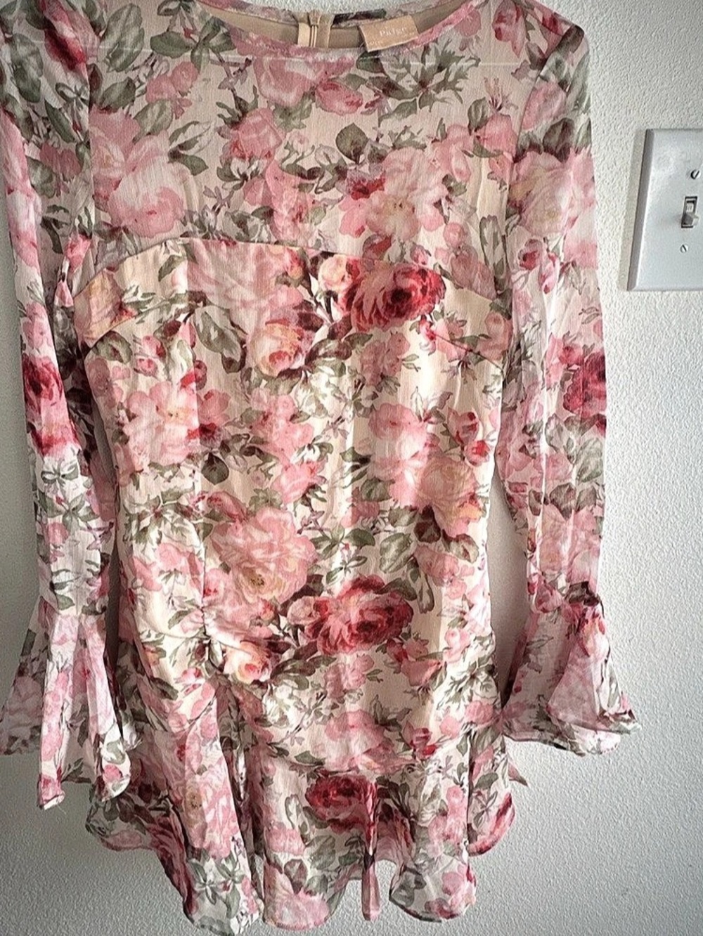 Sage + Paige Floral Long Sleeve Blouse in Pink Size Medium